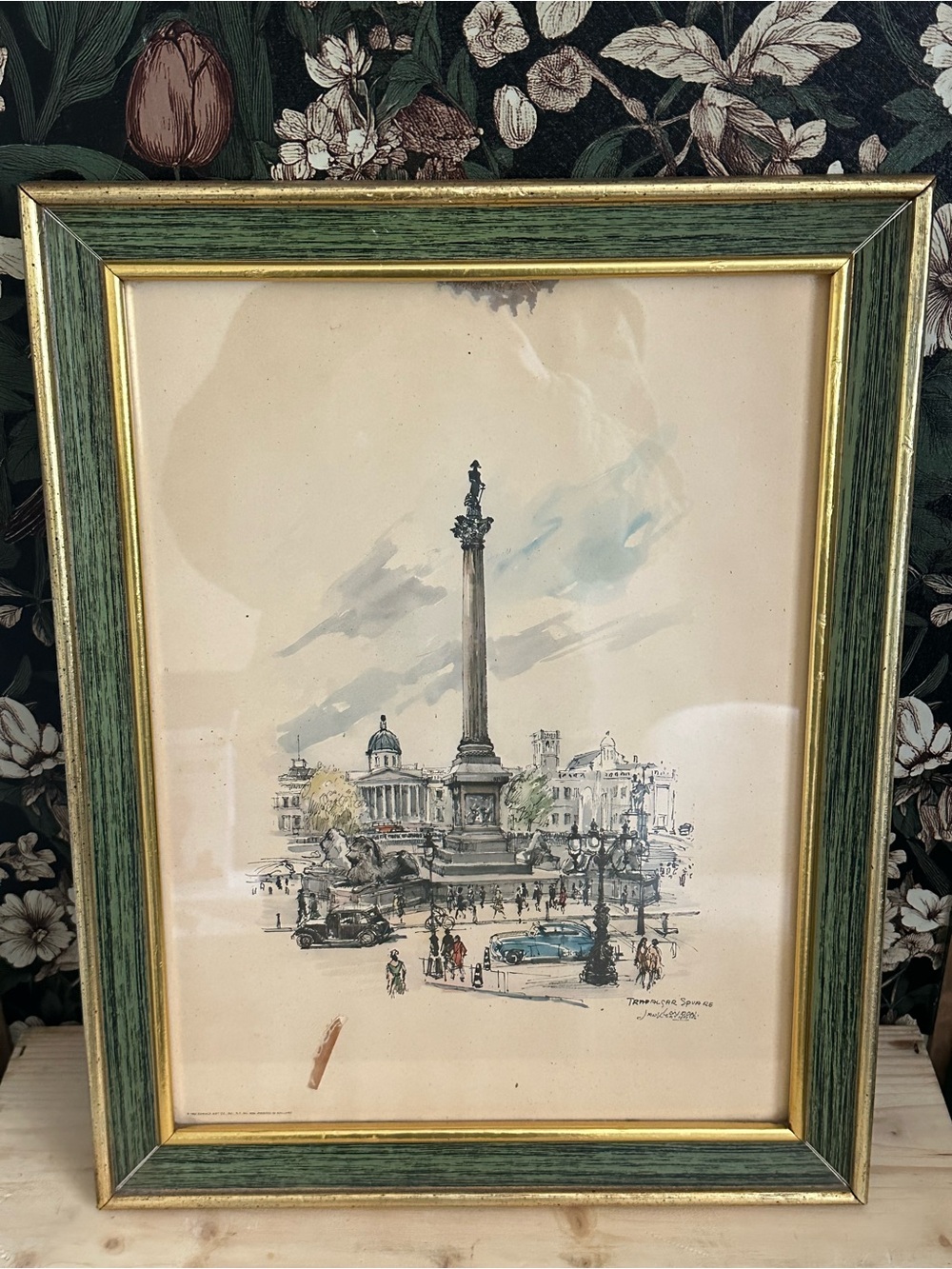 Vintage 1965 Jan Corthals Sketch Drawing Set Trafalgar Square London Art Print